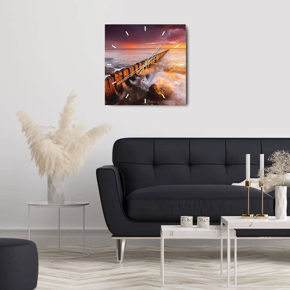 Falióra, Óra - A hullámok szelídsége - 40x40 cm