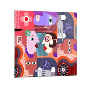 Üveg kép - Szemtől szembe - 30x30 cm