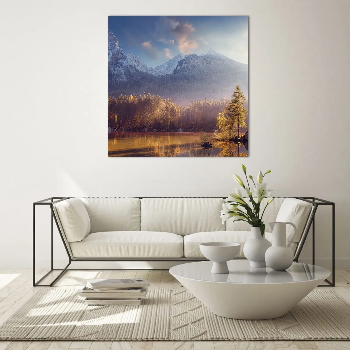 Üveg kép - A hegyekben és völgyekben - 70x70 cm