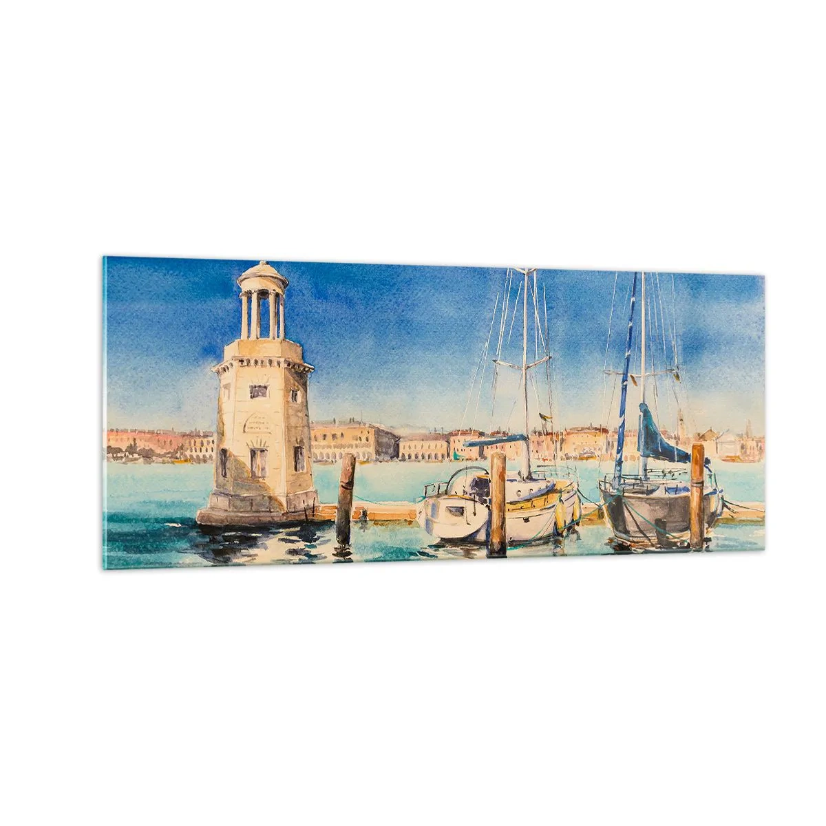 Üveg kép - Napos lagúna - 100x40 cm