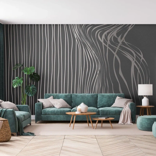 Öntapadós Fotótapéta Deluxe Sticker - Ritmus és akcentus - Absztrakció, Darab, Fekete és fehér - 400x280 cm