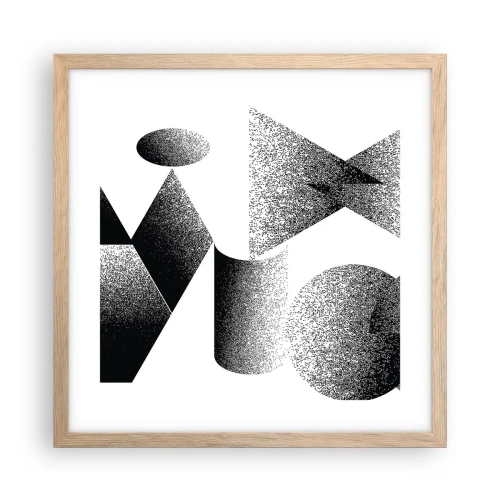 Poszter világos tölgy keretben - Szögek és oválisok - 40x40 cm