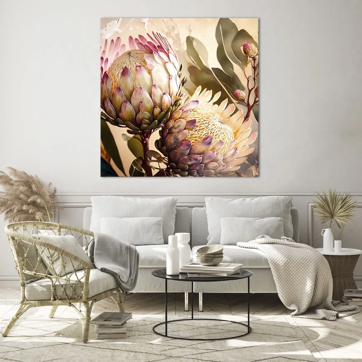 Üveg kép - Gyengéden átölelve - 70x70 cm