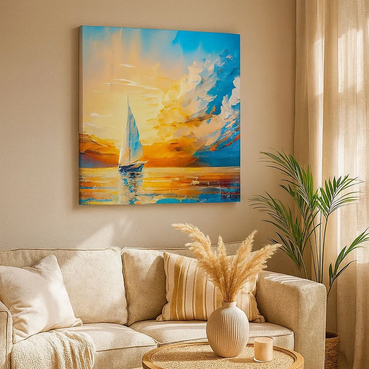 Vászonkép - Aranyban vitorlázva - 30x30 cm