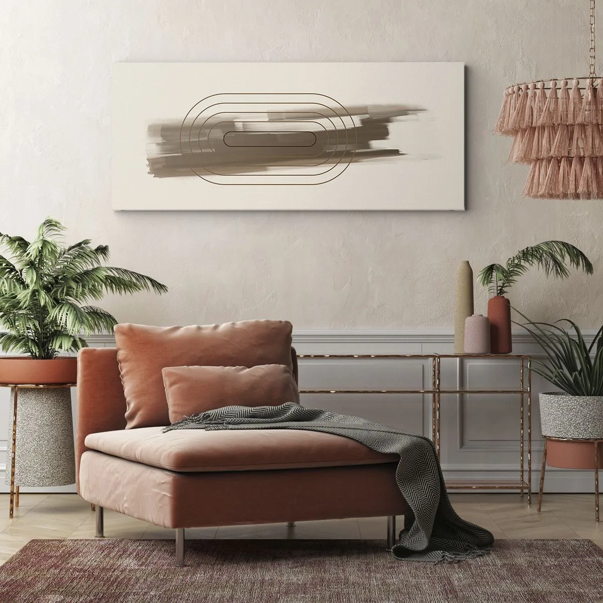 Vászonkép - Szürke fuvallat - 100x40 cm