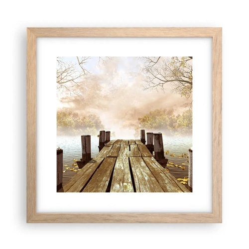 Poszter világos tölgy keretben - Az ősz enyhe szomorúsága - 30x30 cm