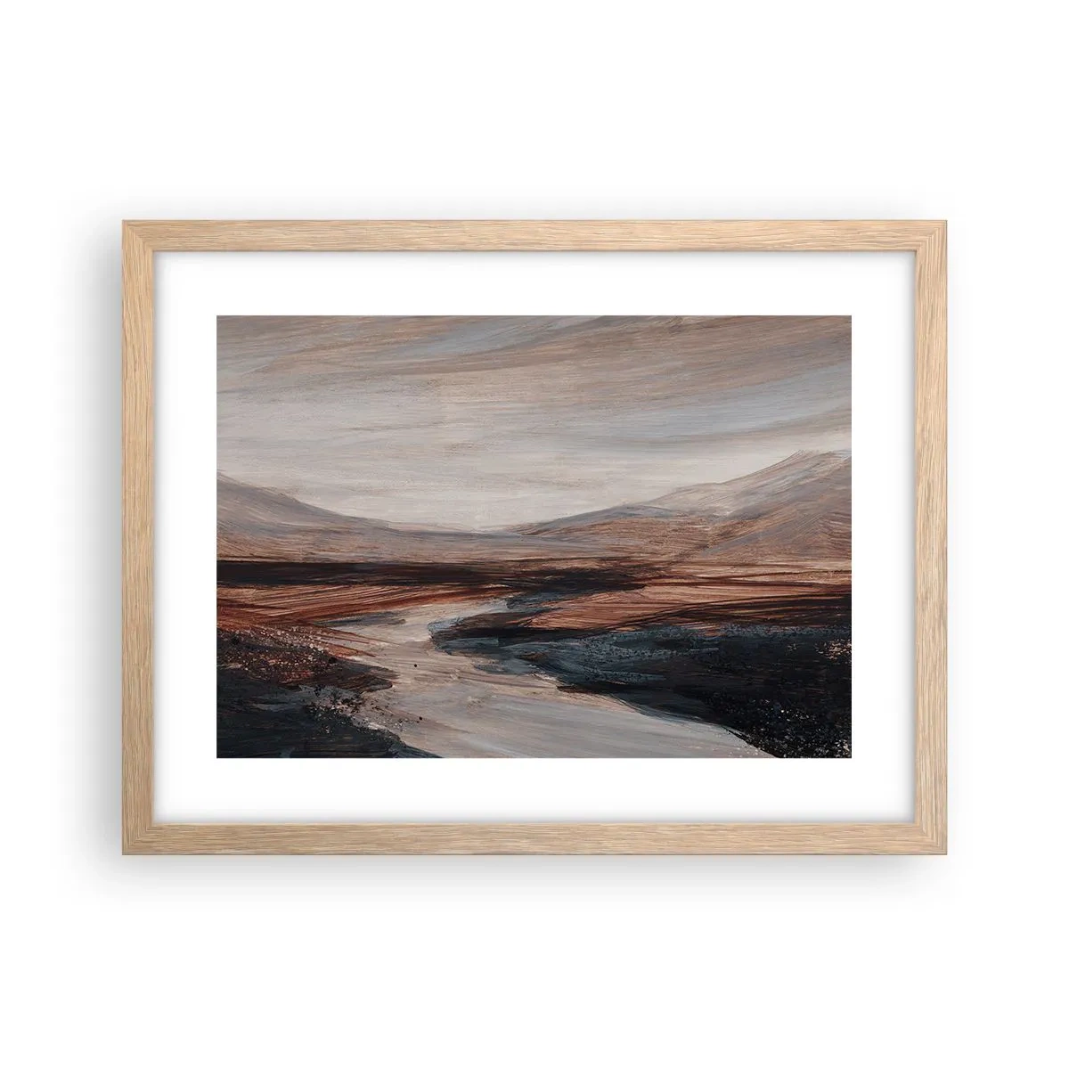 Poszter világos tölgy keretben - Békés völgy - 40x30 cm