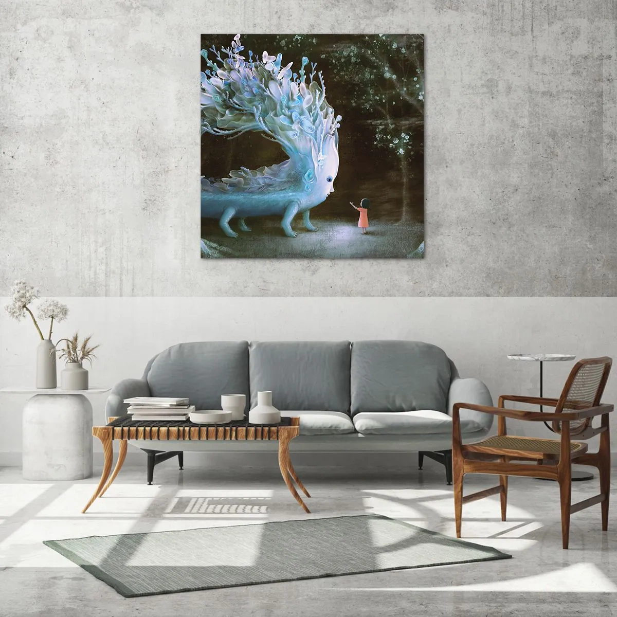 Üveg kép - Fantasztikus találkozás - 60x60 cm