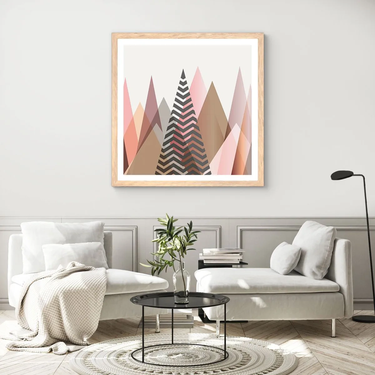 Poszter világos tölgy keretben - Piramis nézet - 40x40 cm