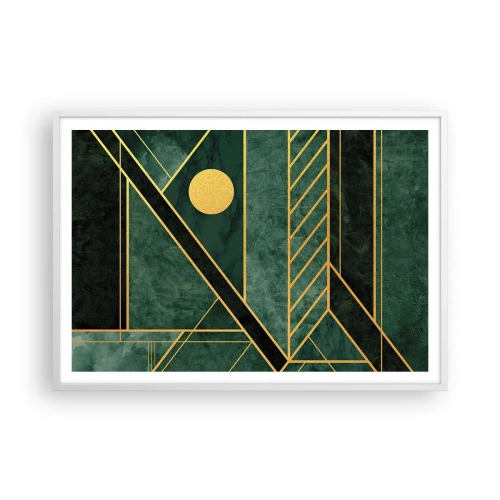 Poszter fekete keretben - Az arany és azúrkék dinamikája - 100x70 cm