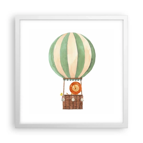 Poszter fekete keretben - Leon utazásai - 40x40 cm