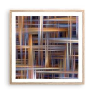 Poszter világos tölgy keretben - Fényből szőtt - 60x60 cm