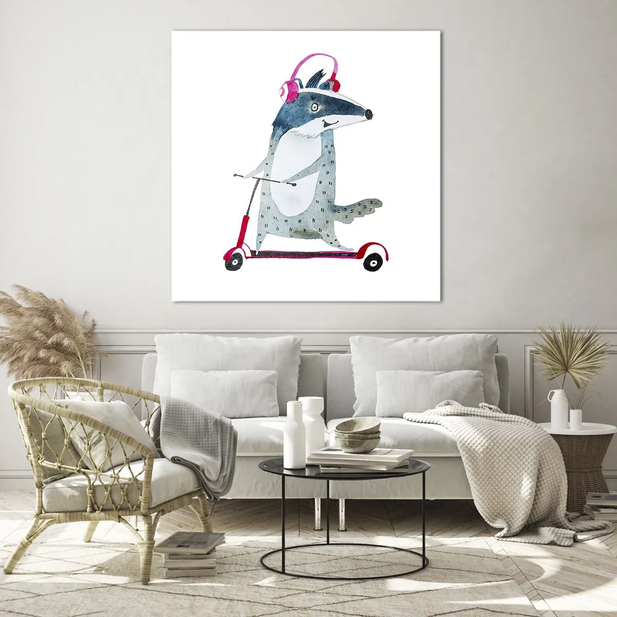 Üveg kép - Borzas örömök - 50x50 cm