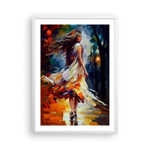 Poszter fekete keretben - Őszi lány - 50x70 cm