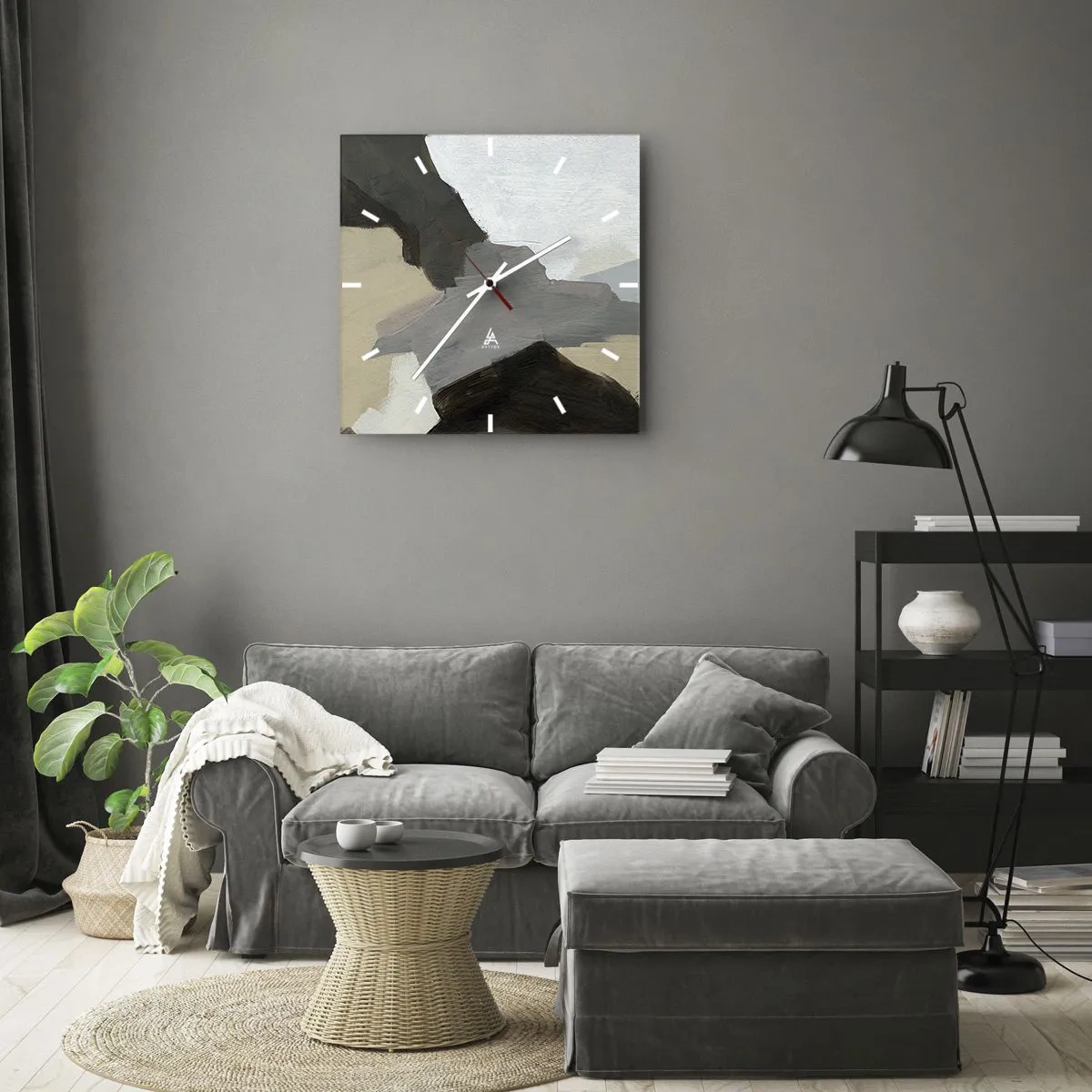 Falióra, Óra - Absztrakció: a szürke elválasztásai - 40x40 cm