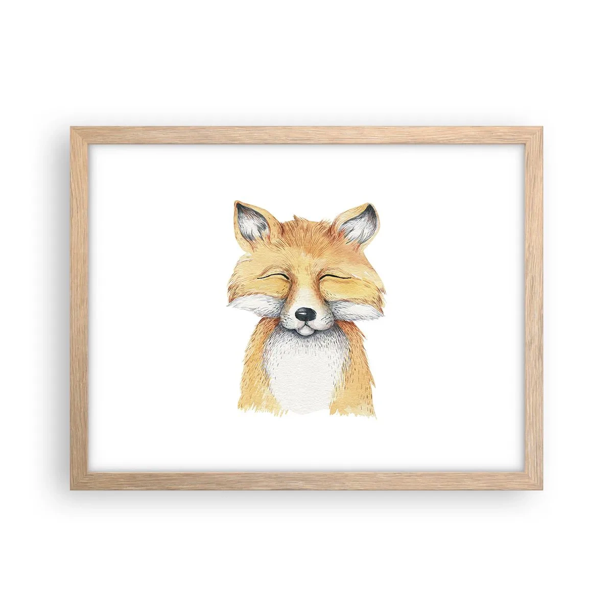Poszter világos tölgy keretben - Róka hangulatok - 40x30 cm