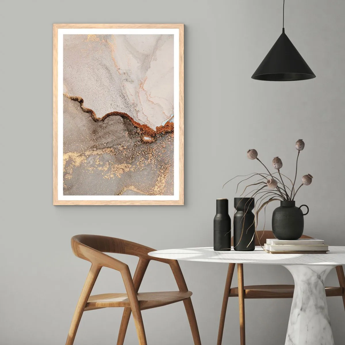 Poszter világos tölgy keretben - A színek határán - 50x70 cm