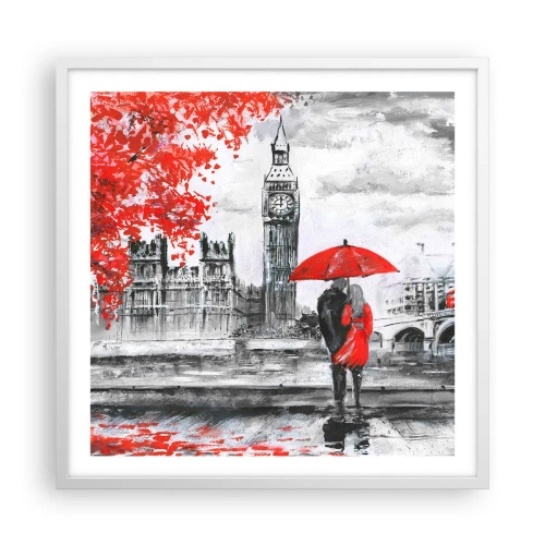Poszter fekete keretben - Szerelmesek Londonban - 60x60 cm