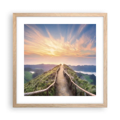 Poszter világos tölgy keretben - Közel az éghez - 40x40 cm