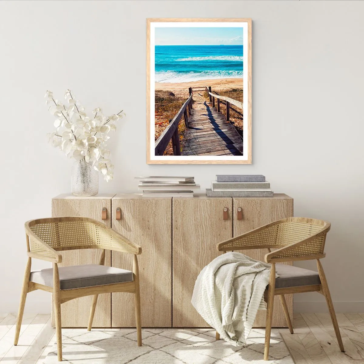 Poszter világos tölgy keretben - Fuss! - 30x40 cm