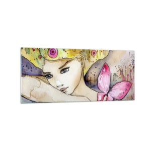 Üveg kép - Pillangó hercegnő - 120x50 cm