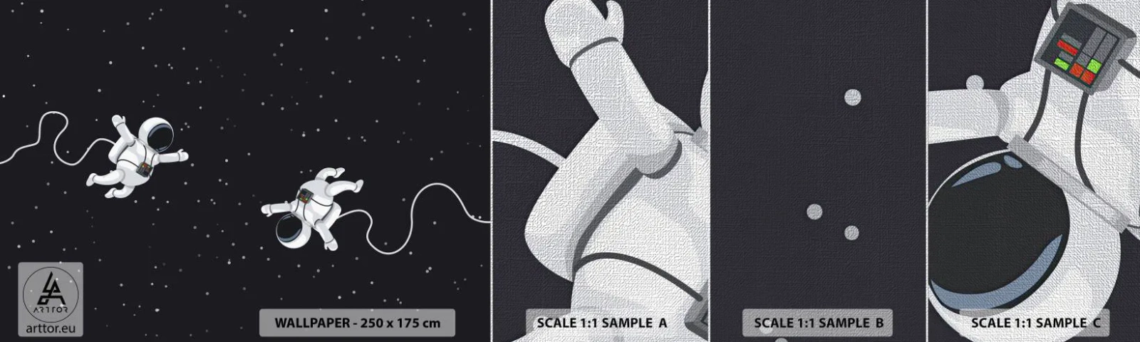 Fotótapéta Minta Premium Canvas - Kozmikus tánc - Absztrakció, Űrhajós, Világegyetem - 100x30 cm