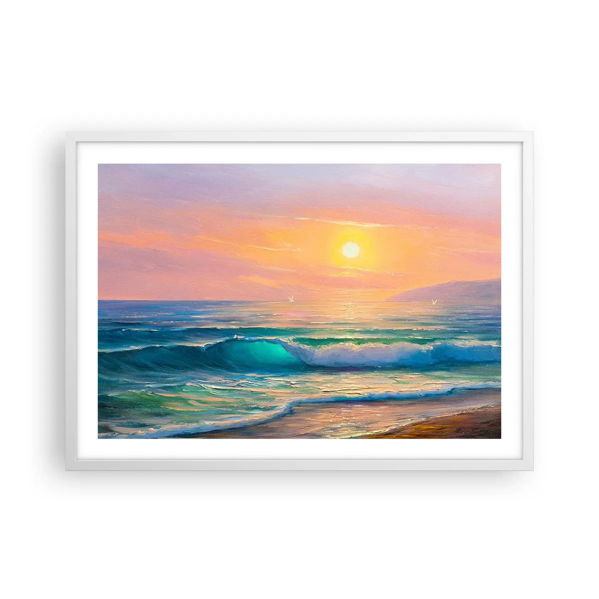 Poszter fekete keretben - A hullámok türkizkék dala - 70x50 cm