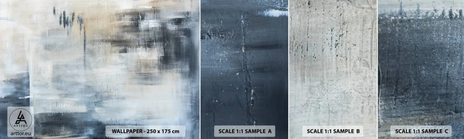 Fotótapéta Minta Öntapadós Deluxe Sticker - A kék fátyol mögött - Darab, Absztrakció, Ipari - 100x30 cm