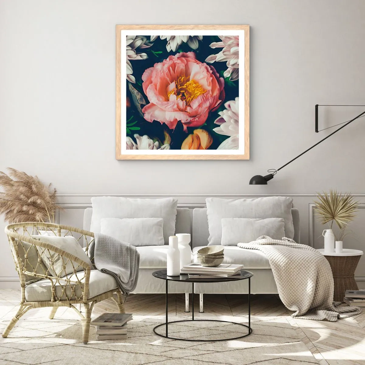 Poszter világos tölgy keretben - Barokk pompával - 60x60 cm