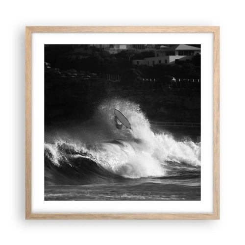 Poszter világos tölgy keretben - Kihívás elfogadva! - 50x50 cm