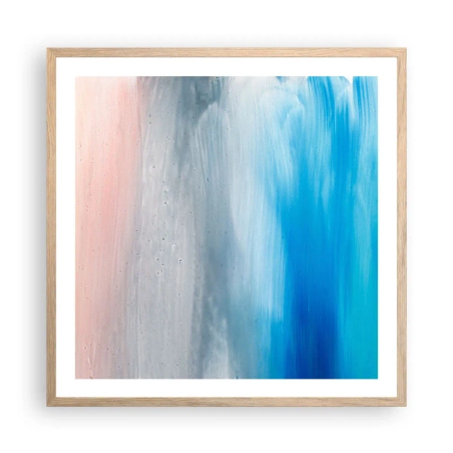 Poszter világos tölgy keretben - Elemek: levegő - 60x60 cm