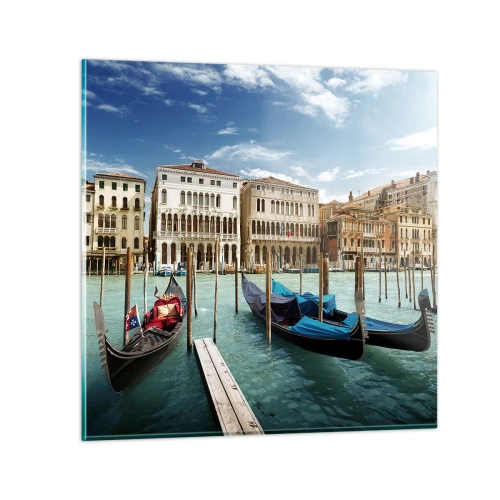 Üveg kép - Paloták kékben - 30x30 cm