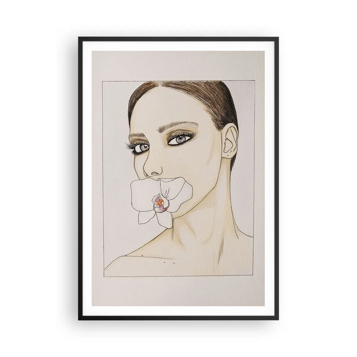 Poszter fehér keretben - Az elegancia és a szépség szimbóluma - 70x100 cm