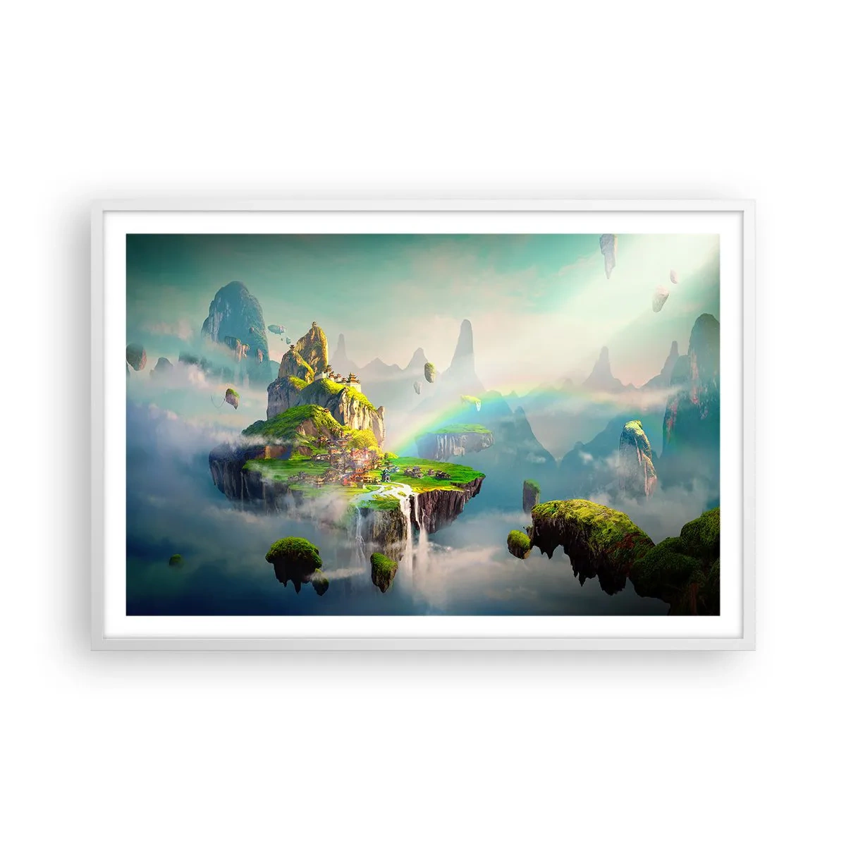 Poszter fekete keretben - Az ég közepén - boldog szigetek - 91x61 cm