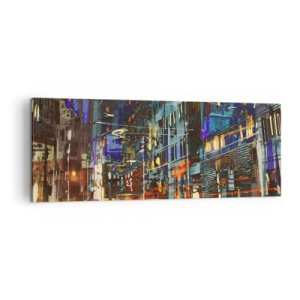 Vászonkép - Esti utcai nyüzsgés - 140x50 cm