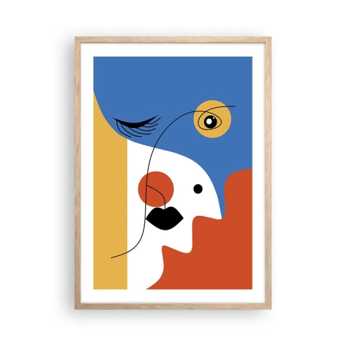 Poszter világos tölgy keretben - Dekonstruált portré - 50x70 cm