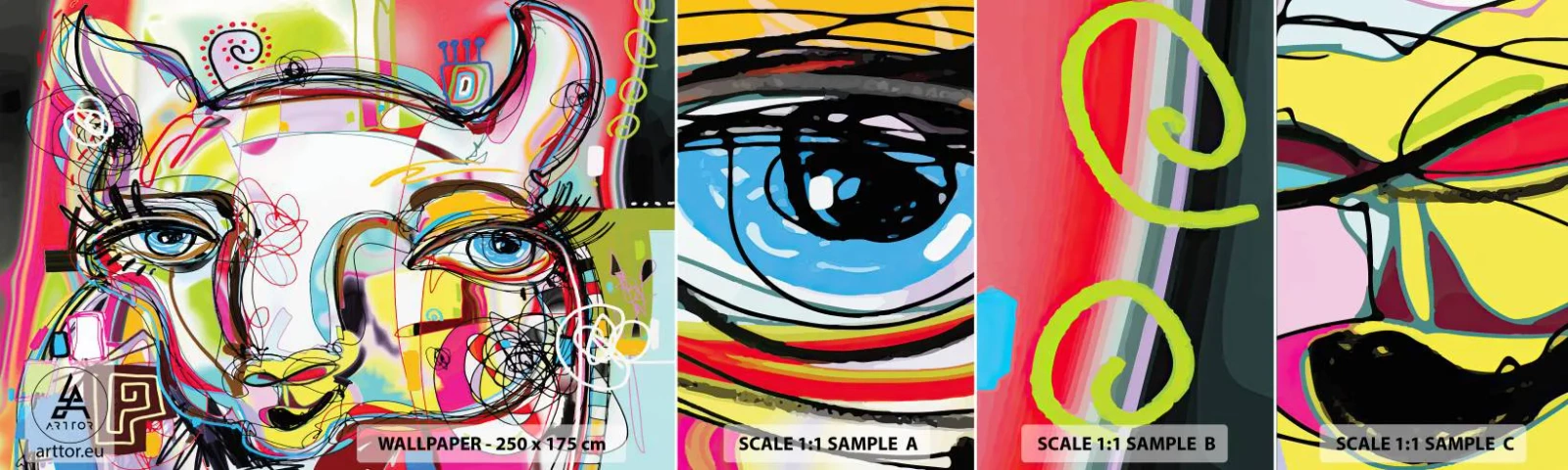 Fotótapéta Minta Öntapadós Deluxe Sticker - A macska természetének gazdagsága - Absztrakció, Darab, Grafika - 100x30 cm