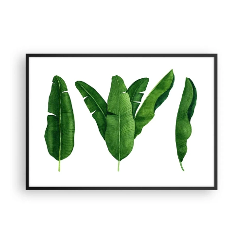 Poszter fehér keretben - Zöld szimmetria - 100x70 cm