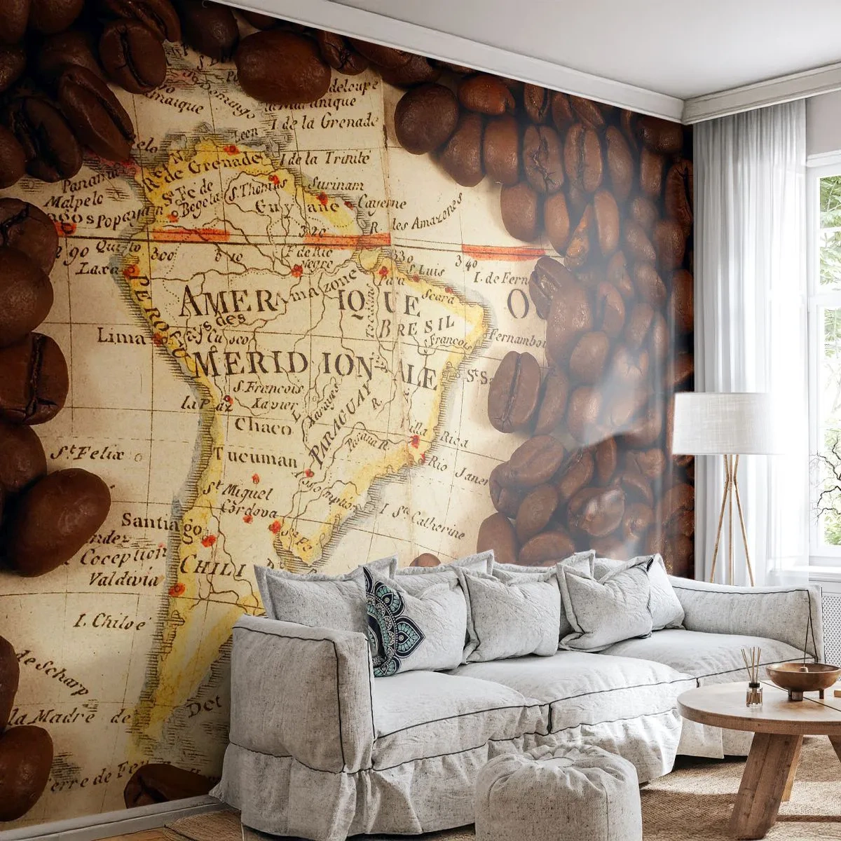 Fotótapéta Premium Canvas - Honnan származik a legjobb kávé? - Világtérképek, Kávé, Amerika - 250x175 cm
