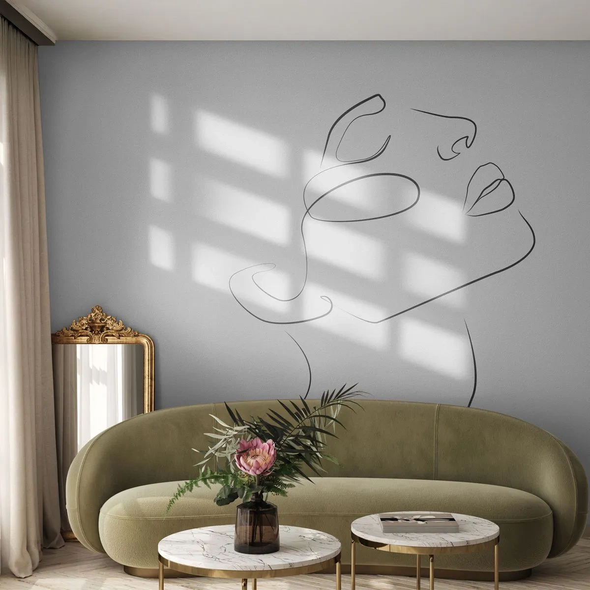 Fotótapéta Standard Eco - Az álmok fordulatai - Női Arc, Egy nő portréja, Grafika - 350x256 cm