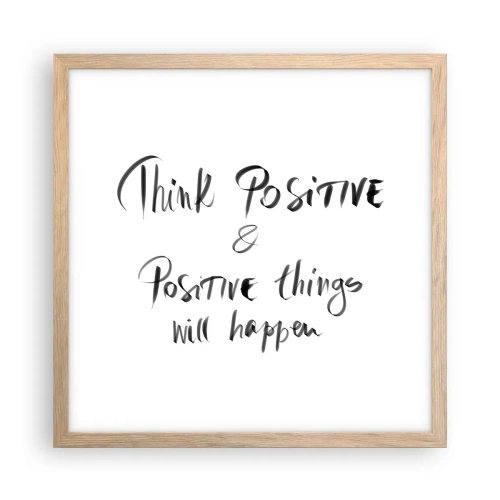 Poszter világos tölgy keretben - Hogyan élj? - 40x40 cm