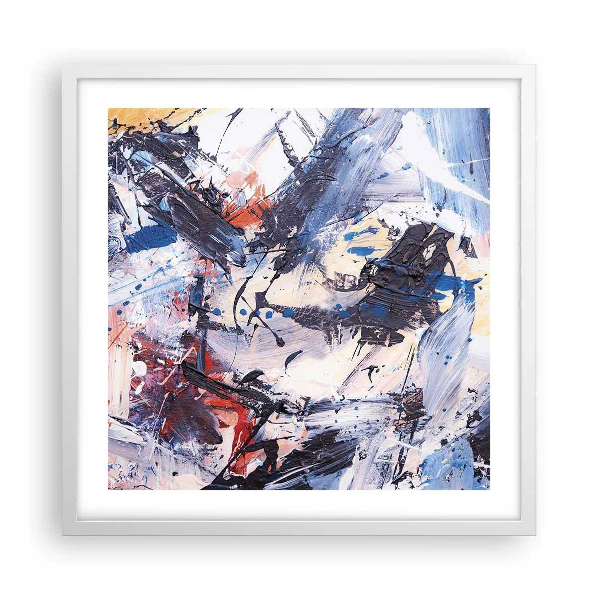 Poszter fekete keretben - Őrült absztrakt tánc - 50x50 cm