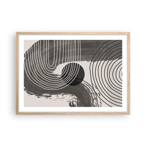 Poszter világos tölgy keretben - Az ovális nyer - 70x50 cm