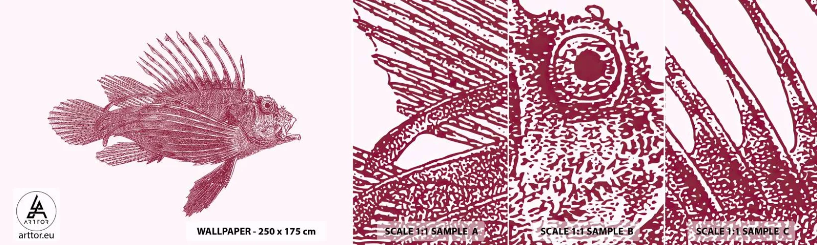 Fotótapéta Minta Öntapadós Deluxe Sticker - Egzotikus vizek lakója - Hal, Oroszlánhal, Tropikus - 100x30 cm