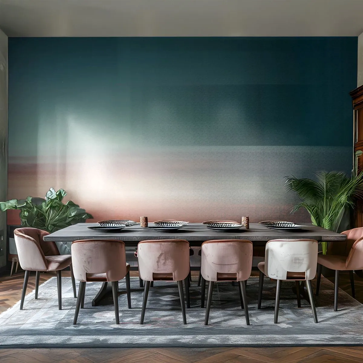 Fotótapéta Standard Eco - Naplemente fényhullámokkal és színátmenetekkel - 100x70cm - Absztrakt: fényhullámok - Modern fali dekoráció nappalihoz és hálószobához ARTTOR