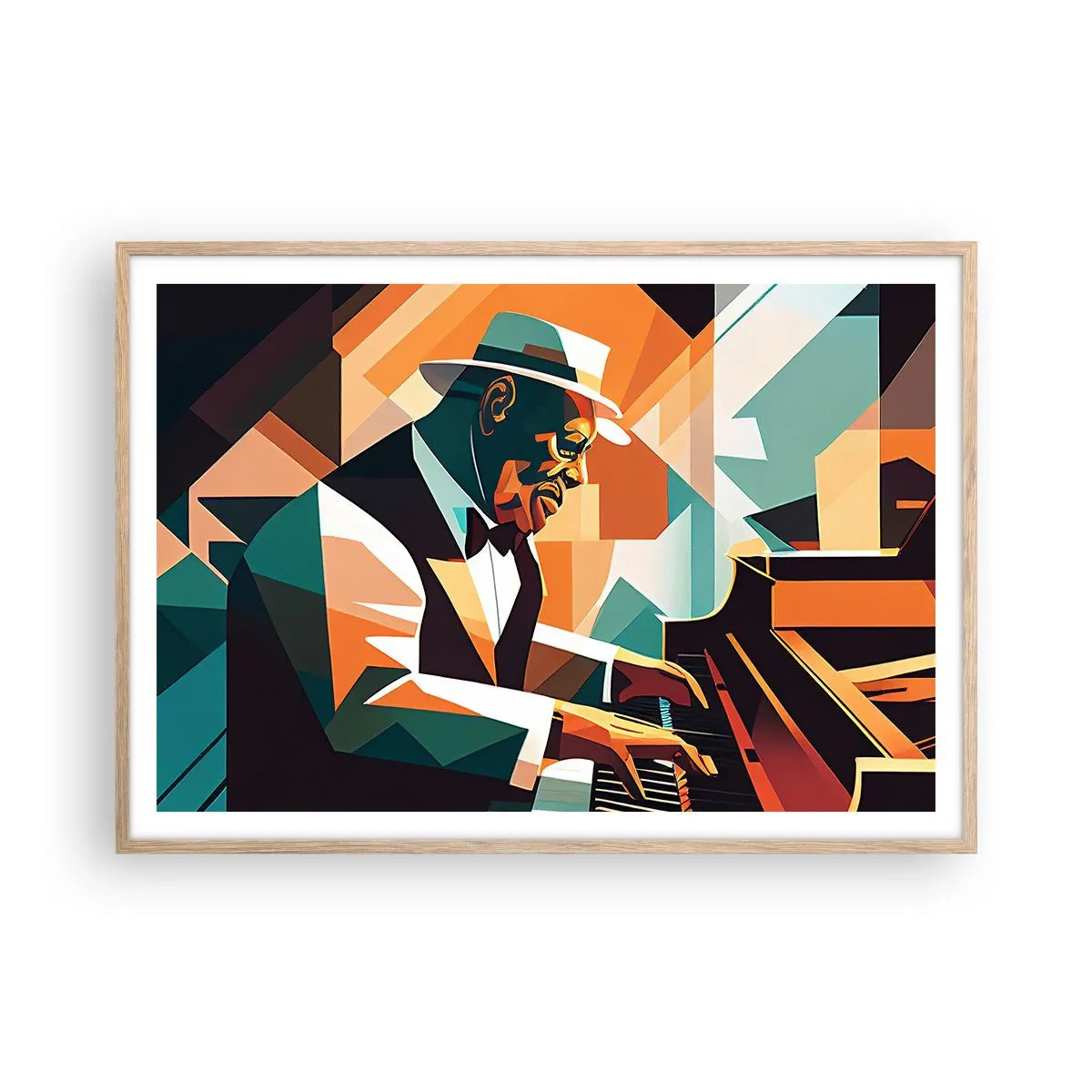 Poszter világos tölgy keretben - Minden, ami jazz - 100x70 cm
