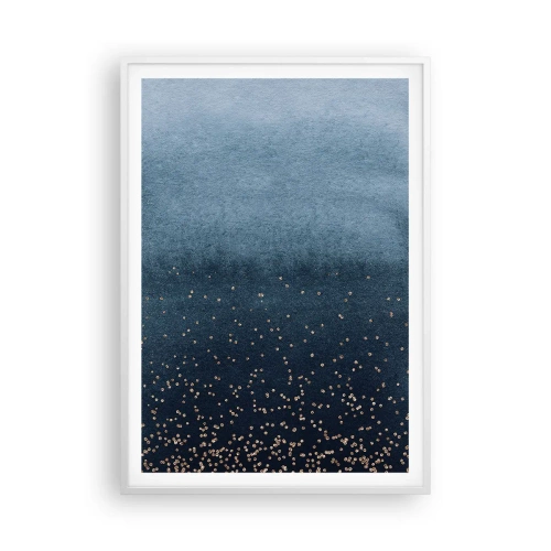 Poszter fekete keretben - Kompozíció - kék fázisok - 70x100 cm