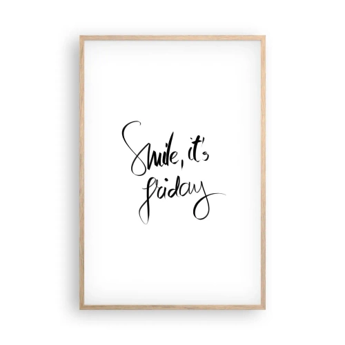 Poszter világos tölgy keretben - Igazi öröm - 61x91 cm