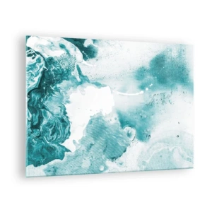 Üveg kép - Absztrakt kék medencék üveg alapon - 70x50cm - Kék holtágai - Modern fali dekoráció nappalihoz és hálószobához ARTTOR