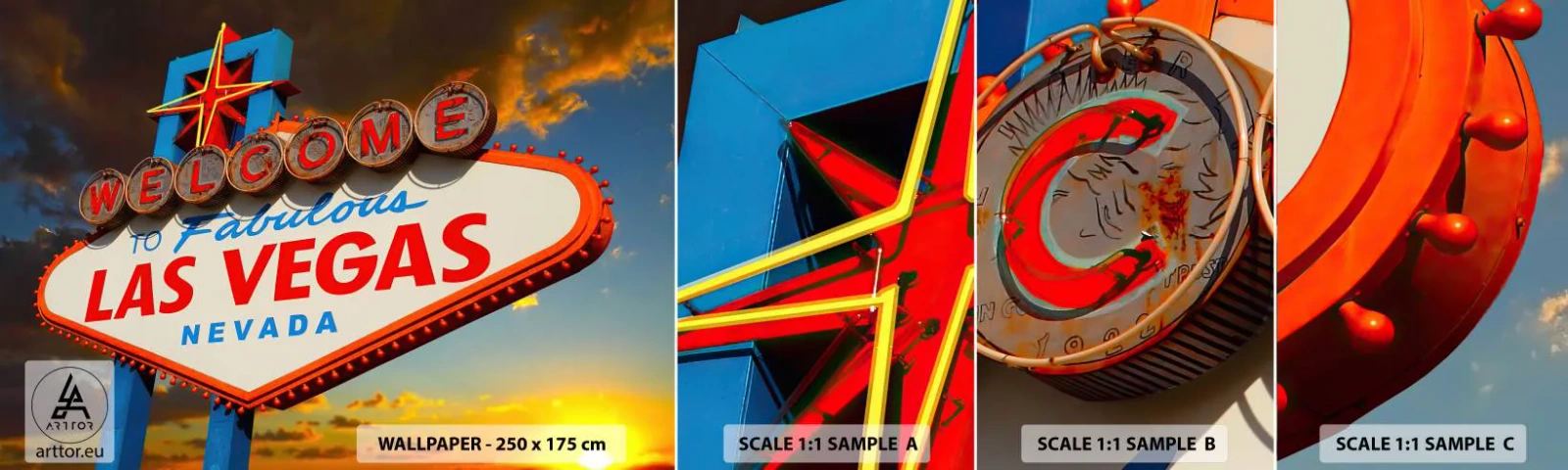 Fotótapéta Minta Standard Eco - A sors mosolyáért - Utazások, Las Vegas, Város - 100x30 cm